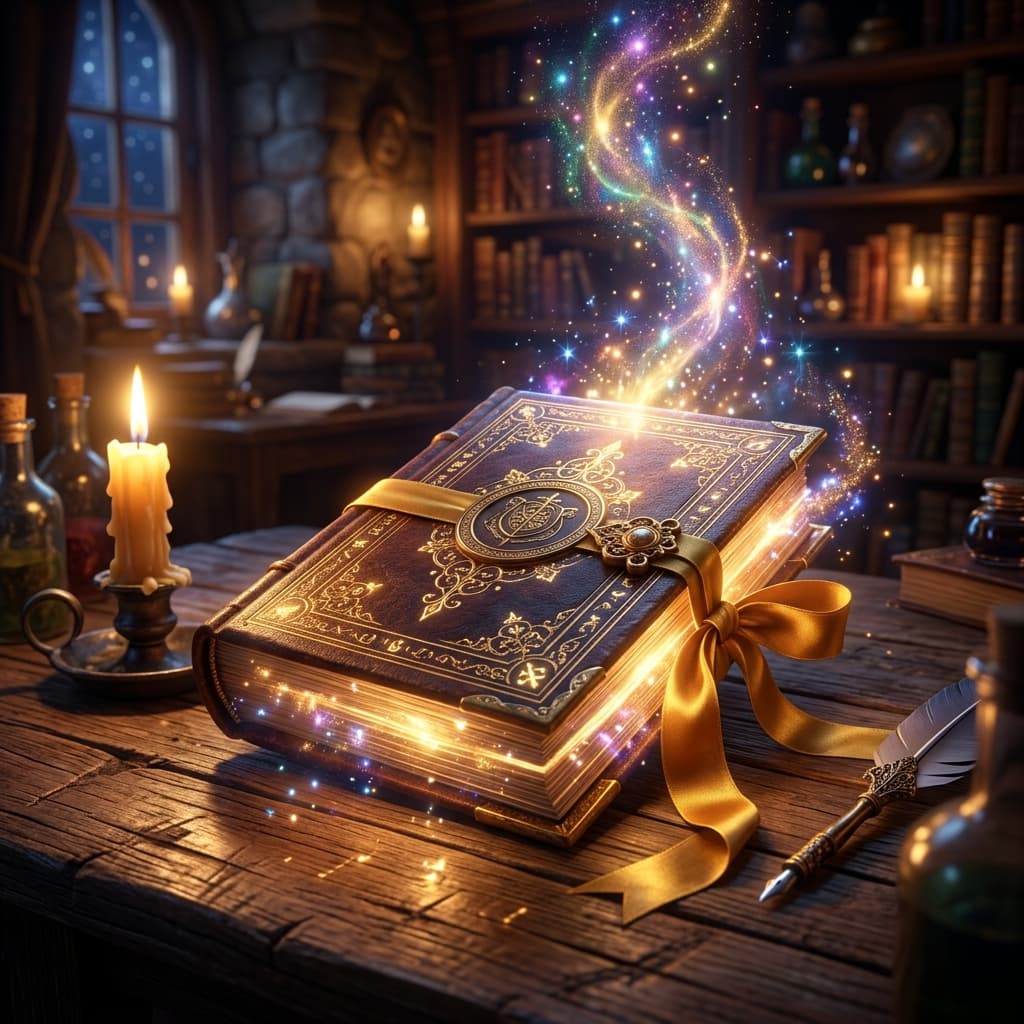 Illuminated magical book gift