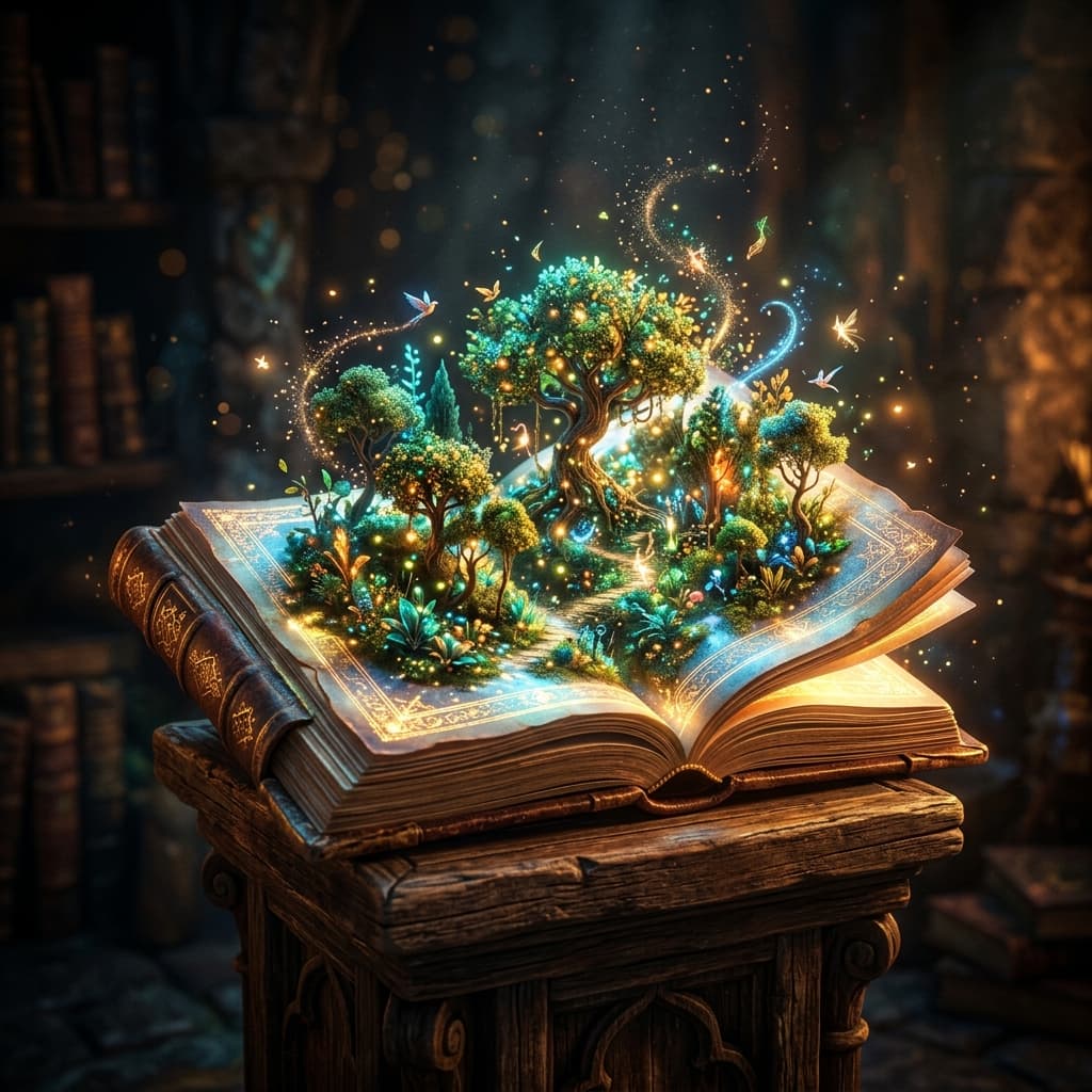 Illuminated magical storybook
